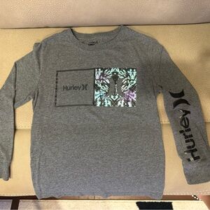 Hurley Heather Gray Graphic Long Sleeve Tee